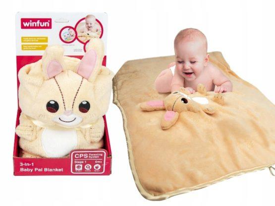 3-in-1 Bunny Baby Pal Soft Blanket – Cuddly Plush Toy, Blanket & Pillow All-in-One