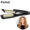 KEMEI Professional 3-Barrel Big Wave Hair Curler – Ceramic Tourmaline Curling Iron