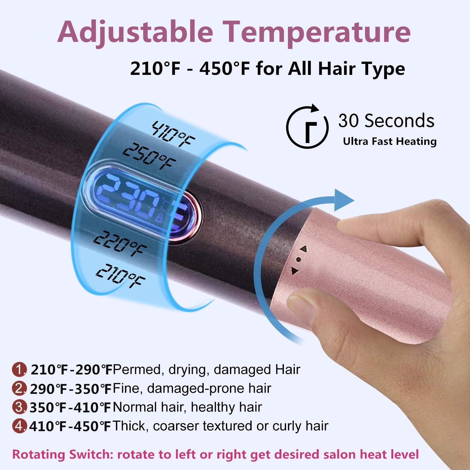 2-in-1 Hair Straightener & Curler Iron – Tourmaline Ceramic Twisted Flat Iron with LCD Display