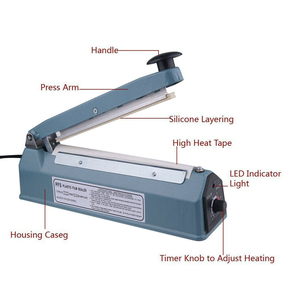 FS-200 Manual Sealing Machine 300W Food Vacuum Sealer Packaging Machine