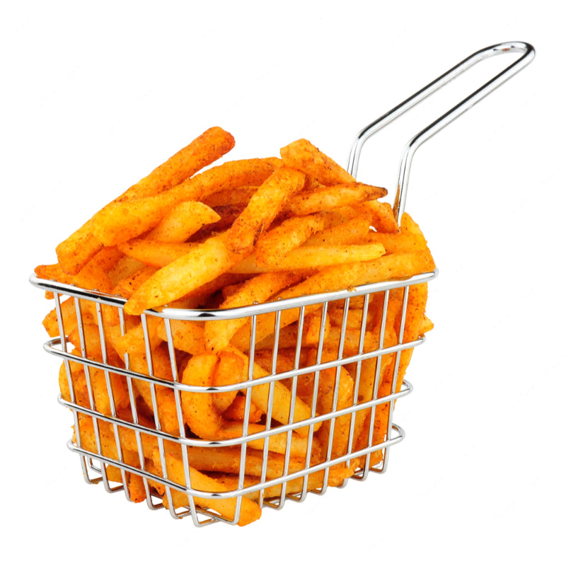 Mini Square Stainless Steel Serving Basket – Perfect for French Fries & More