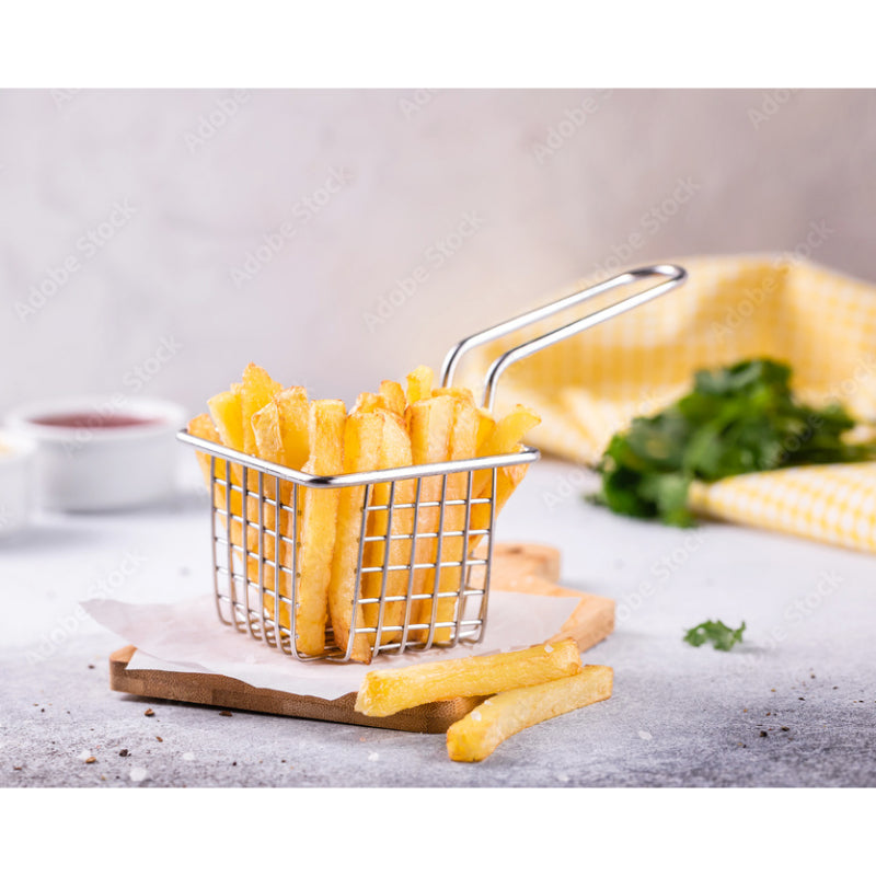 Mini Square Stainless Steel Serving Basket – Perfect for French Fries & More