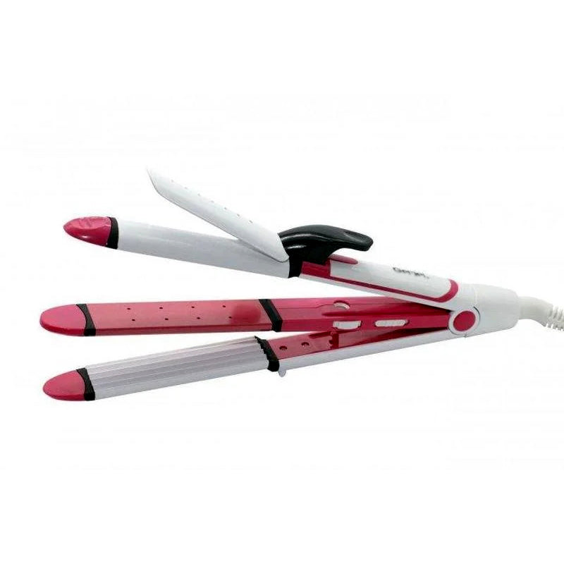 Kemei KM-1290 Professional Ceramic Hair Straightener – Multi-Functional Styling Tool with 360° Swivel Cord