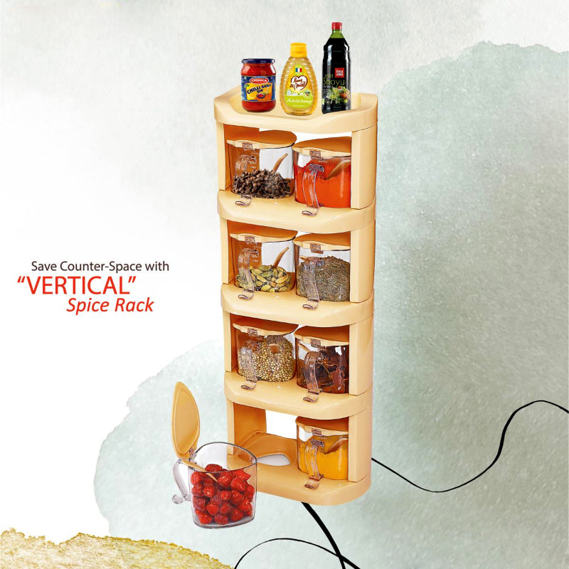 Pretty Neat 5-Tier Vertical Spice Rack – 8 Pcs Set