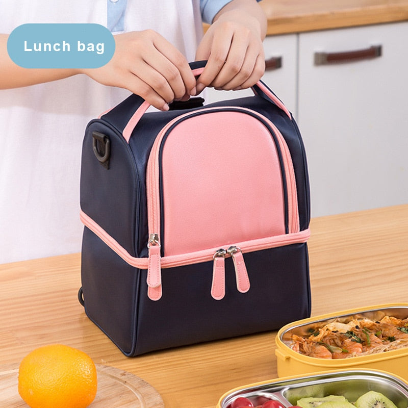 Double Layer Cooler Bag – Milk Preservation & Picnic Food Carrier for Moms