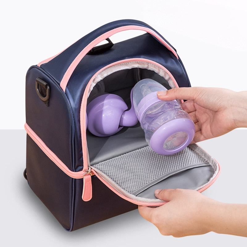 Double Layer Cooler Bag – Milk Preservation & Picnic Food Carrier for Moms