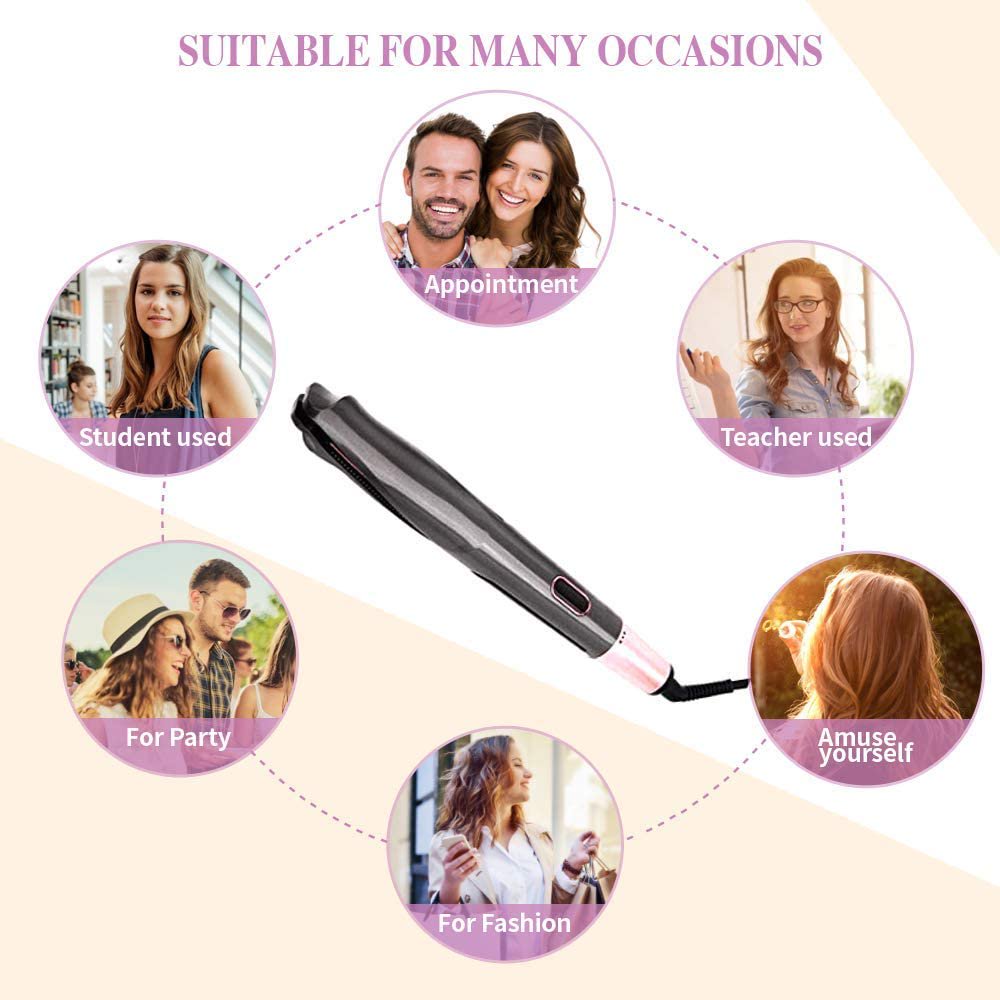 2-in-1 Hair Straightener & Curler Iron – Tourmaline Ceramic Twisted Flat Iron with LCD Display