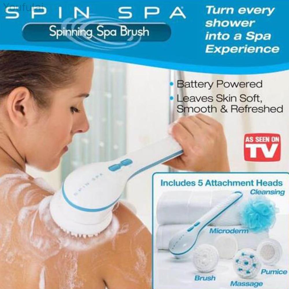 Electric 5-in-1 Shower Brush – Spin Spa Multi-Functional Bath Scrubber & Massager