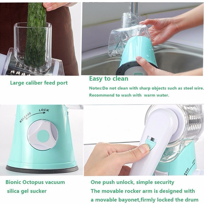 Multifunction Kitchen Slicer & Grater – 3-in-1 Vegetable Cutter