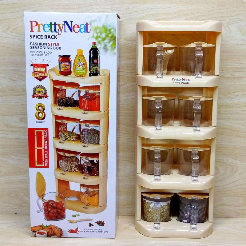 Pretty Neat 5-Tier Vertical Spice Rack – 8 Pcs Set