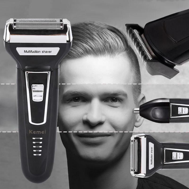 Kemei KM-6558 Professional 3-in-1 Electric Shaver – Precision Nose Hair & Beard Trimmer