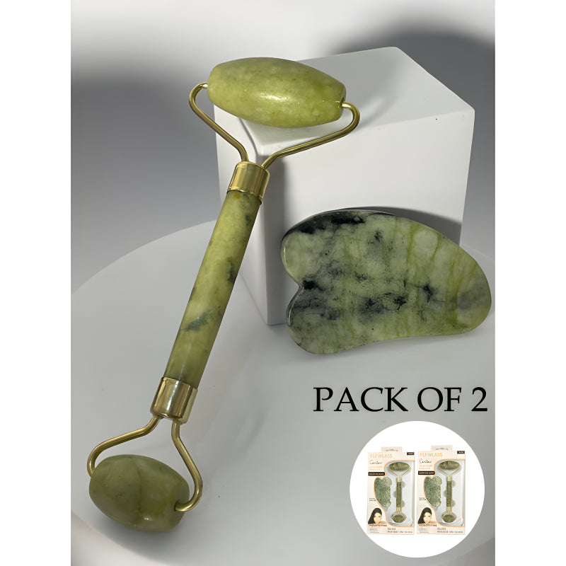 Dual-Pack Premium Natural Jade Facial Roller & Massager – Anti-Wrinkle, Puffy Eyes & Dark Circles