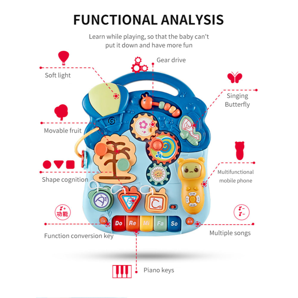 Adaptive 5-in-1 Baby Musical Stroller – Sit-to-Stand Learning Walker with Musical Activity Table