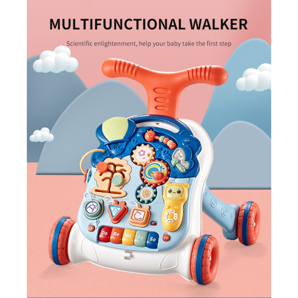 Adaptive 5-in-1 Baby Musical Stroller – Sit-to-Stand Learning Walker with Musical Activity Table