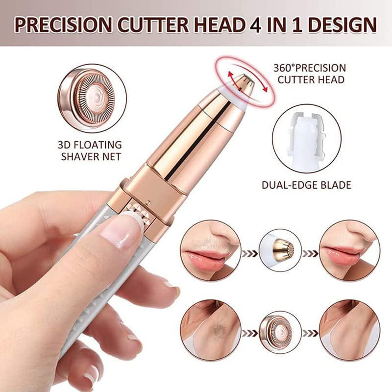 Professional 4-in-1 Electric Hair Remover & Eyebrow Trimmer – Precision, Portable, USB Rechargeable