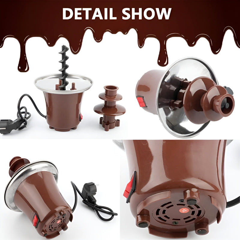 BD-017 Electric 3-Tier Mini Chocolate Fondue Fountain – Elegant Dessert Centerpiece