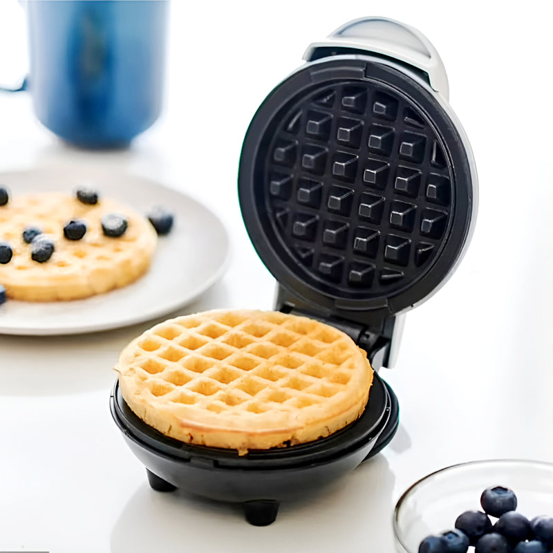 Compact 4-Inch Non-Stick Mini Waffle Maker – 350W Electric Machine in Red & Black