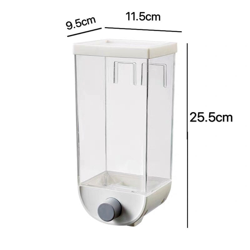 1500ml Transparent Eco-Friendly Wall-Mounted Grain Storage Box – Durable Food Dispenser