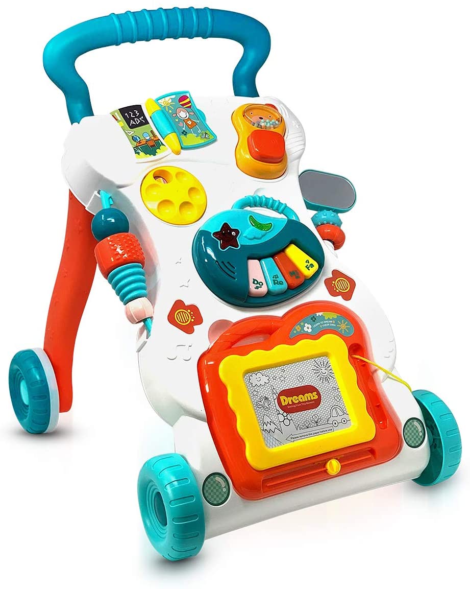 4-in-1 Baby Walker – Toddler Push Music Walker & Educational Learning Toy