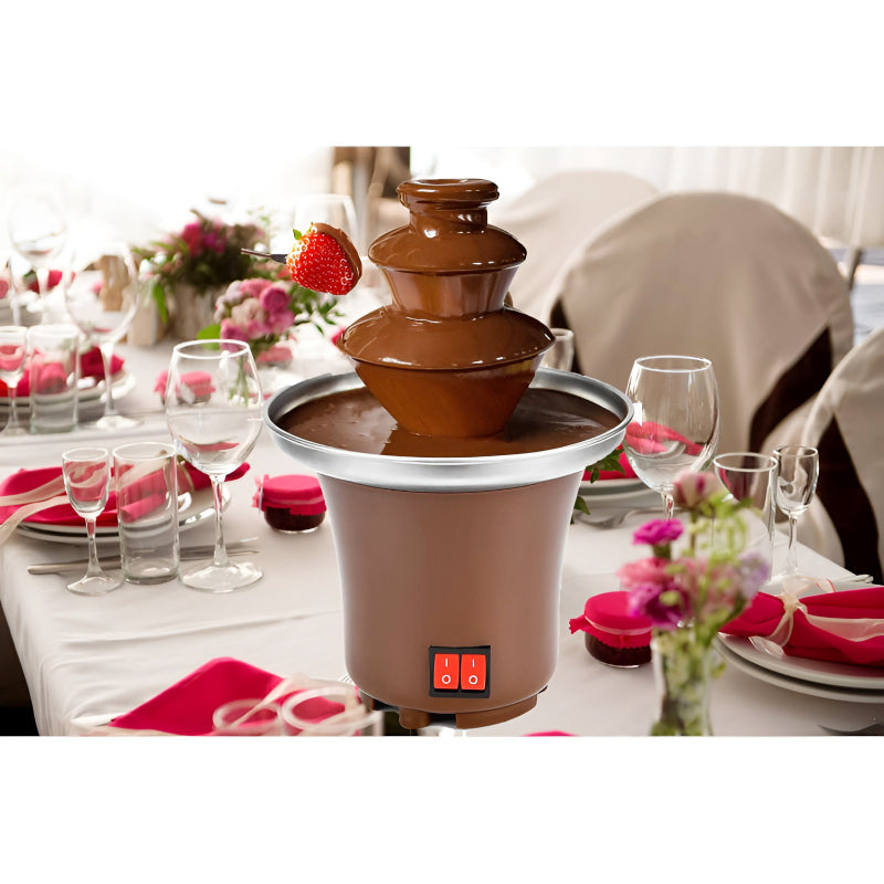 BD-017 Electric 3-Tier Mini Chocolate Fondue Fountain – Elegant Dessert Centerpiece