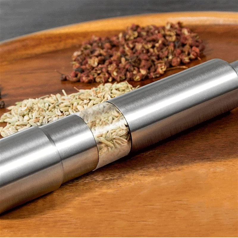 One-Handed Operation Thumb Push Stainless Steel Spice Grinder – Eco-Friendly & Portable