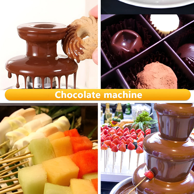 BD-017 Electric 3-Tier Mini Chocolate Fondue Fountain – Elegant Dessert Centerpiece