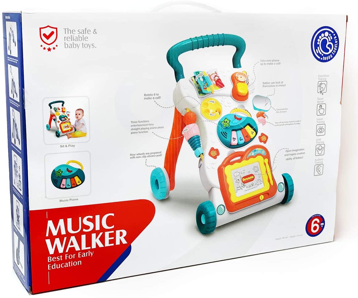 4-in-1 Baby Walker – Toddler Push Music Walker & Educational Learning Toy