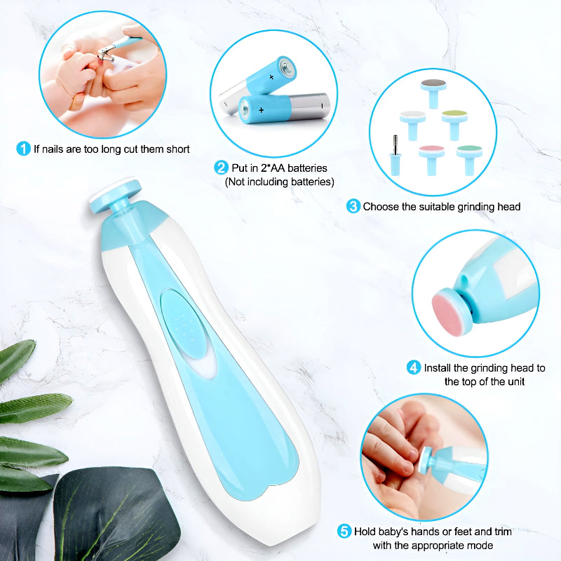 6-in-1 Safe & Efficient Electric Baby Nail Trimmer – Multi-Functional Grooming Kit for All Ages