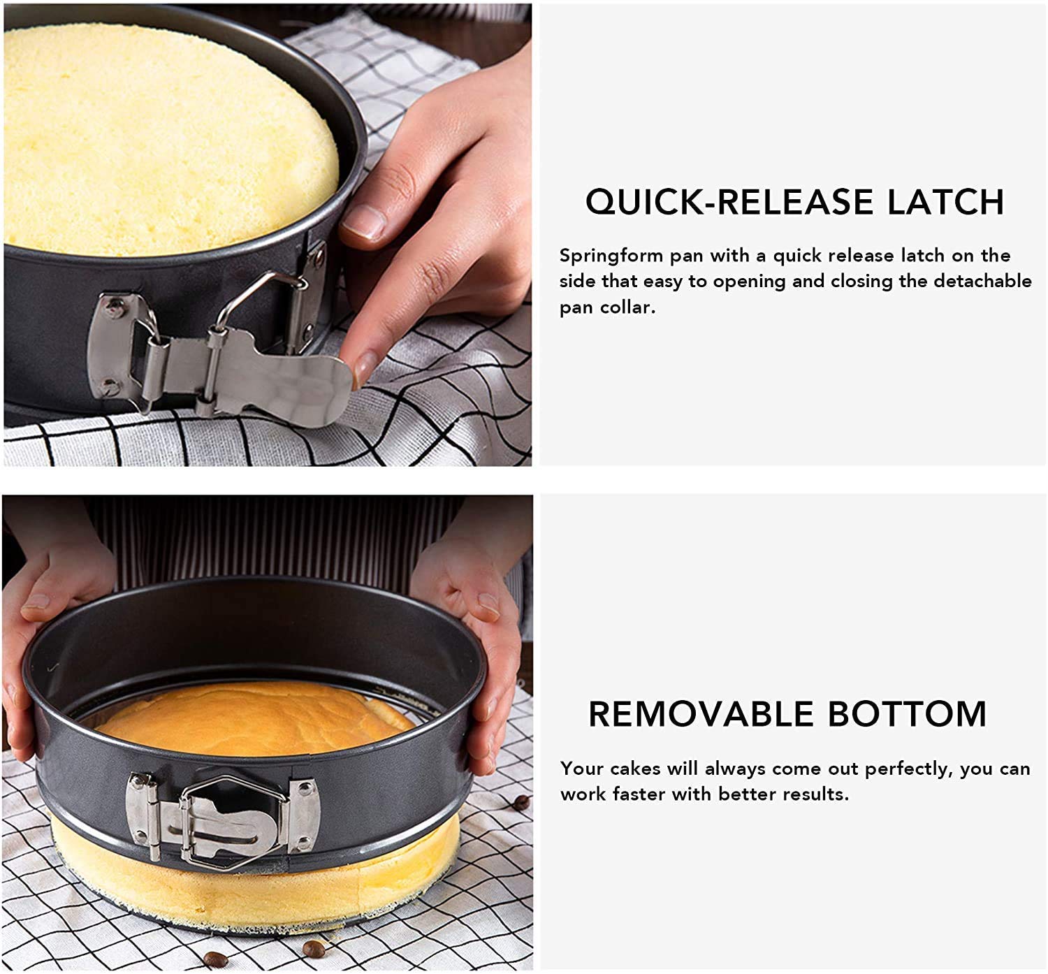 3 Pcs Non-Stick Springform Cake Mold Baking Pan Set