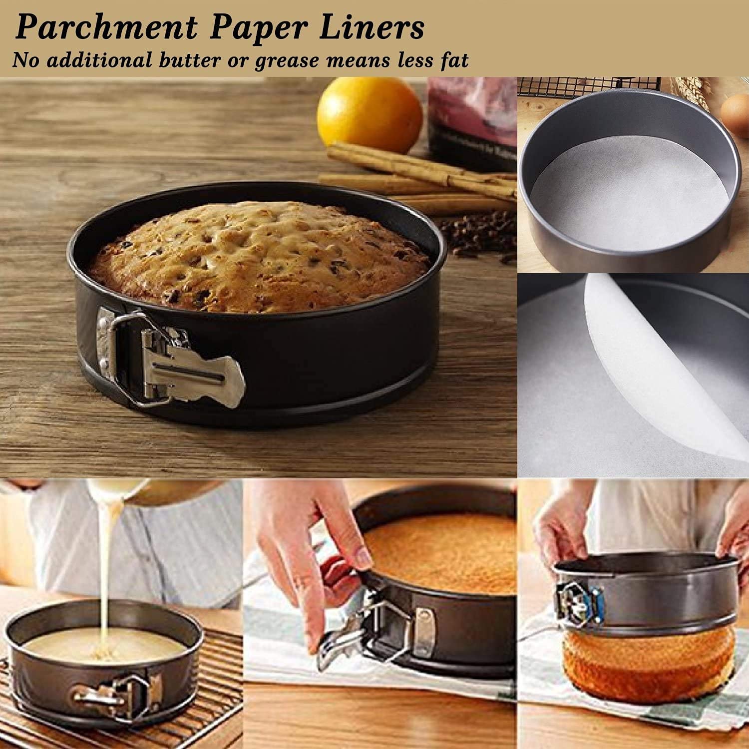 3 Pcs Non-Stick Springform Cake Mold Baking Pan Set