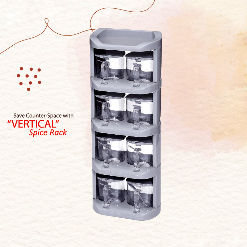 Pretty Neat 5-Tier Vertical Spice Rack – 8 Pcs Set
