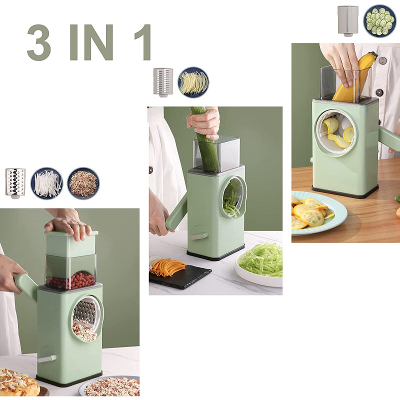 Multi-Functional Manual Vegetable Cutter – High-Efficiency Rotary Grater