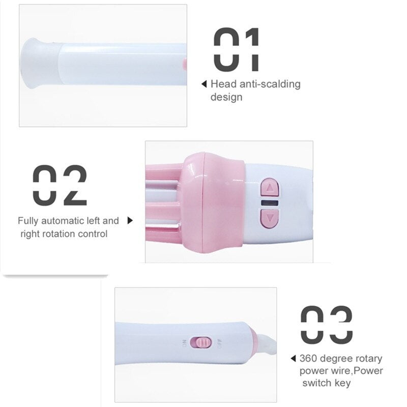 Automatic Rotating Hair Curler – Fast Styling Wand with Ceramic Heating & Plant Protein Coating