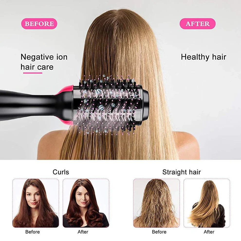 3-in-1 Ionic Hair Styler Brush – Fast Dry, Volumize & Curl for Salon-Quality Looks