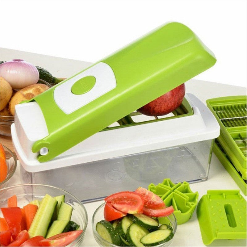 12pcs Nicer Dicer Plus Multi-Function Kitchen Tool – Versatile Vegetable & Fruit Slicer Cutter