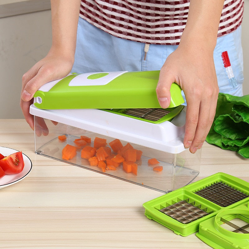 12pcs Nicer Dicer Plus Multi-Function Kitchen Tool – Versatile Vegetable & Fruit Slicer Cutter