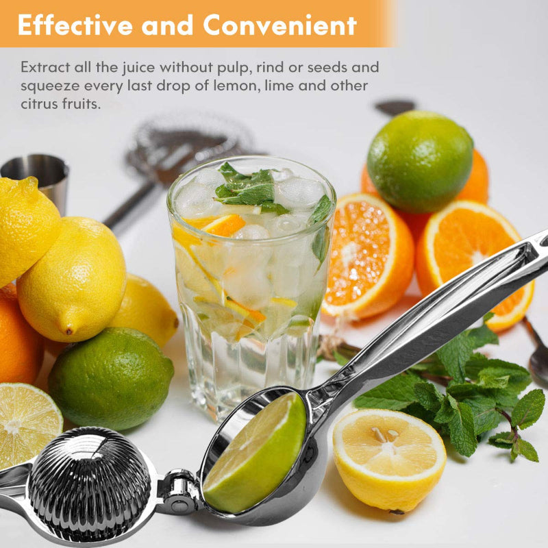 Heavy Stainless Steel Citrus Squeezer – Hand-Operated Single Press Lemon Squeezer