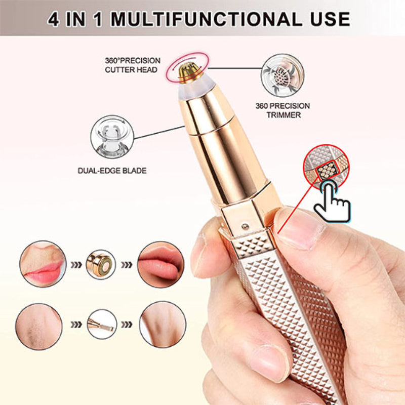 Professional 4-in-1 Electric Hair Remover & Eyebrow Trimmer – Precision, Portable, USB Rechargeable