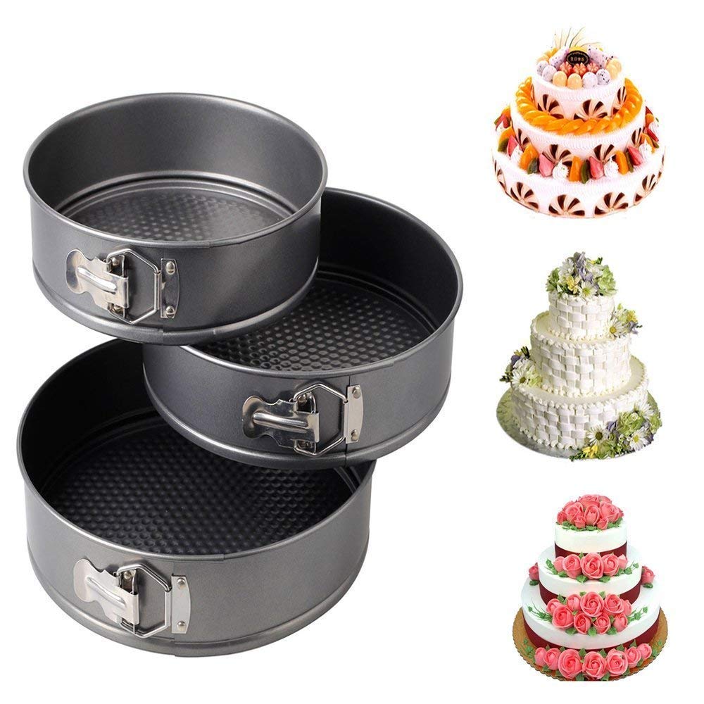 3 Pcs Non-Stick Springform Cake Mold Baking Pan Set