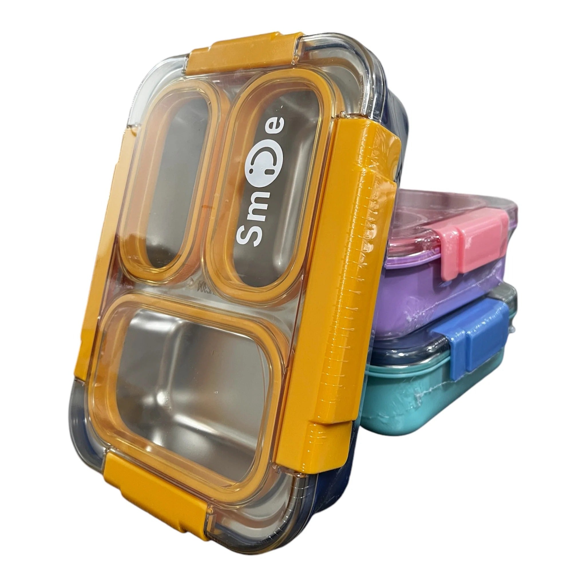 Three Section Smile Lunch Box – Ultimate Leak-Proof, Eco-Friendly Insulated Meal Carrier