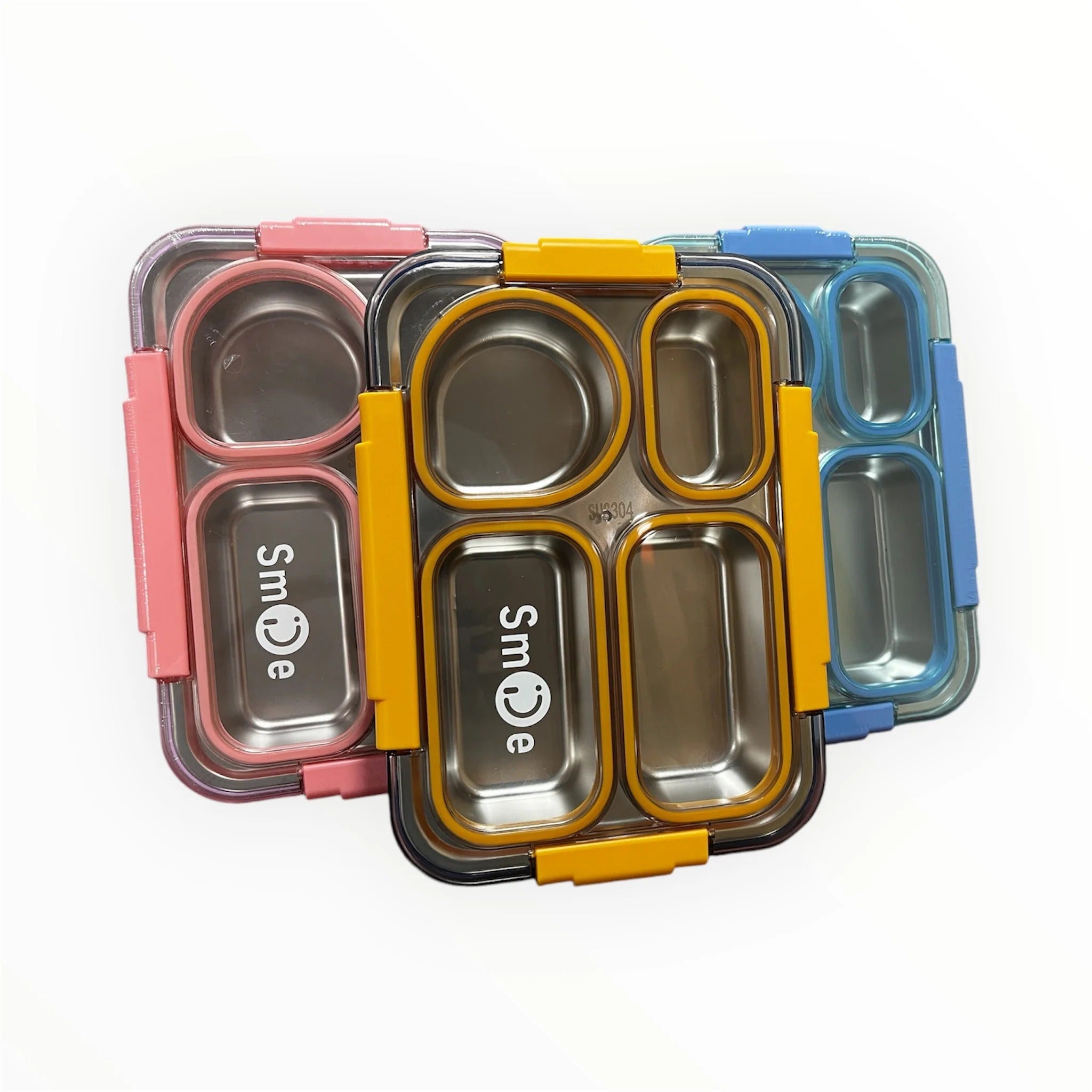 Three Section Smile Lunch Box – Ultimate Leak-Proof, Eco-Friendly Insulated Meal Carrier