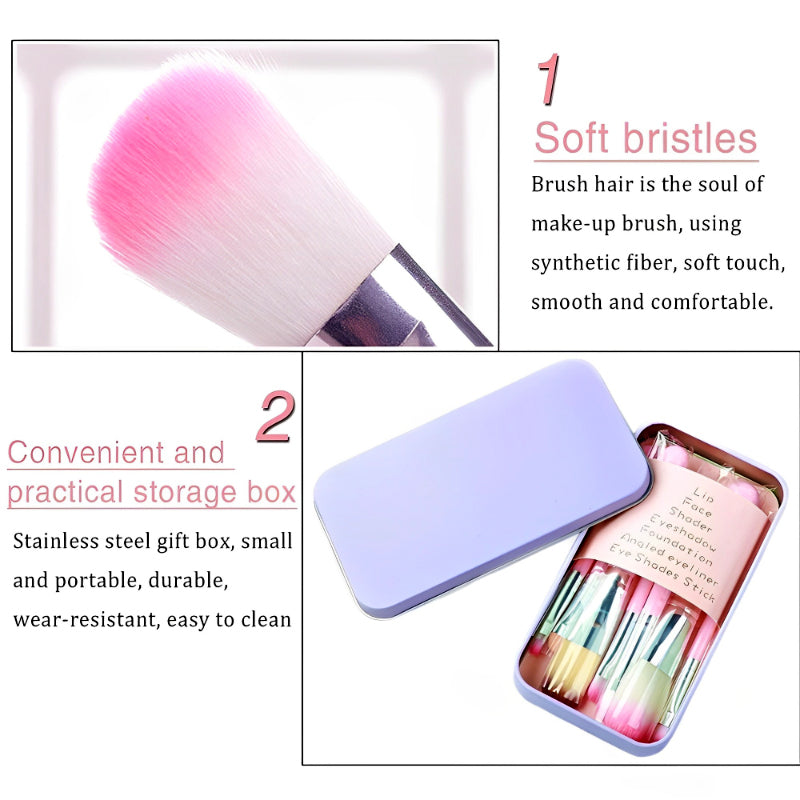 Adorable Pack of 3 Mini Hello Kitty 7PCS Makeup Brush Kits – Cute & Professional Set