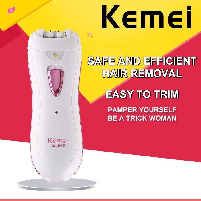 Kemei KM-290R Rechargeable Electric Hair Removal Device – Professional Epilator for Facial, Armpit & Body Hair