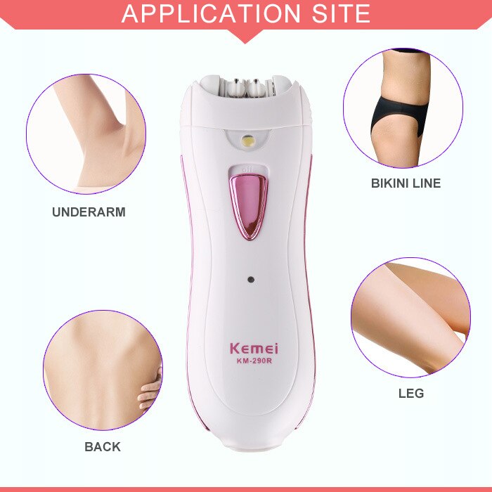 Kemei KM-290R Rechargeable Electric Hair Removal Device – Professional Epilator for Facial, Armpit & Body Hair