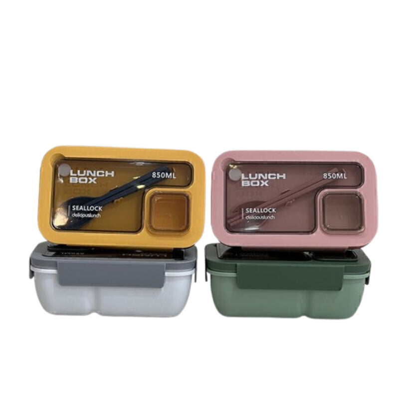 Compact & Handy 2-Part 850ML Plastic Lunch Box – Versatile, Microwave-Safe Food Container