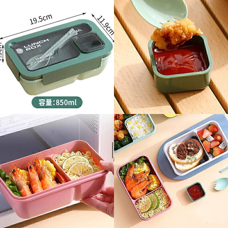 Compact & Handy 2-Part 850ML Plastic Lunch Box – Versatile, Microwave-Safe Food Container