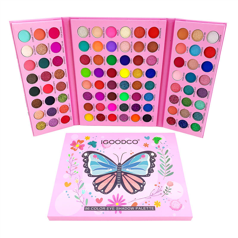 96-Color Butterfly Eyeshadow Palette Toy – Pearly Matte Glitter Makeup for Kids