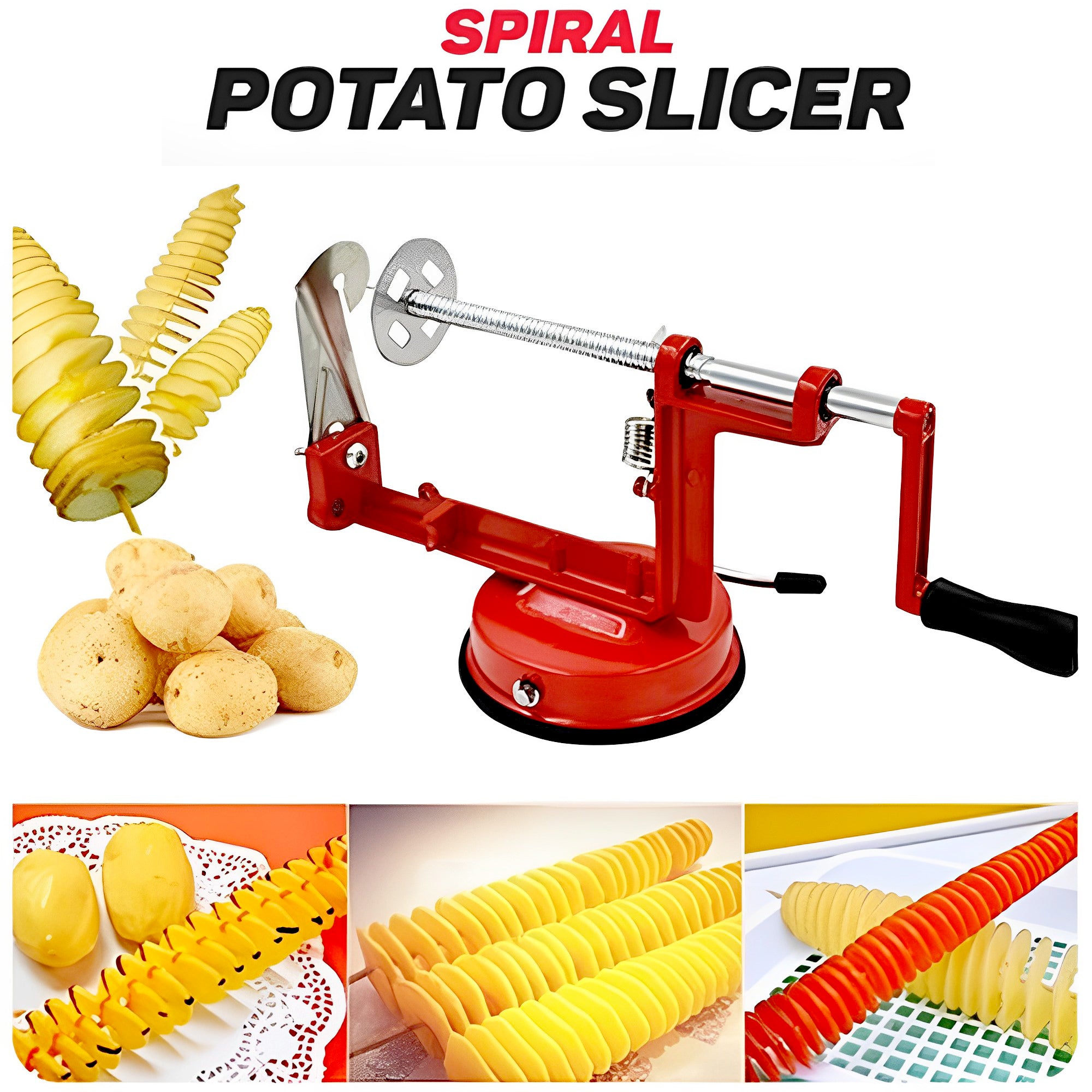 High-Quality Stainless Steel Spiral Potato Slicer – Non-Slip Design for Tornado Potatoes