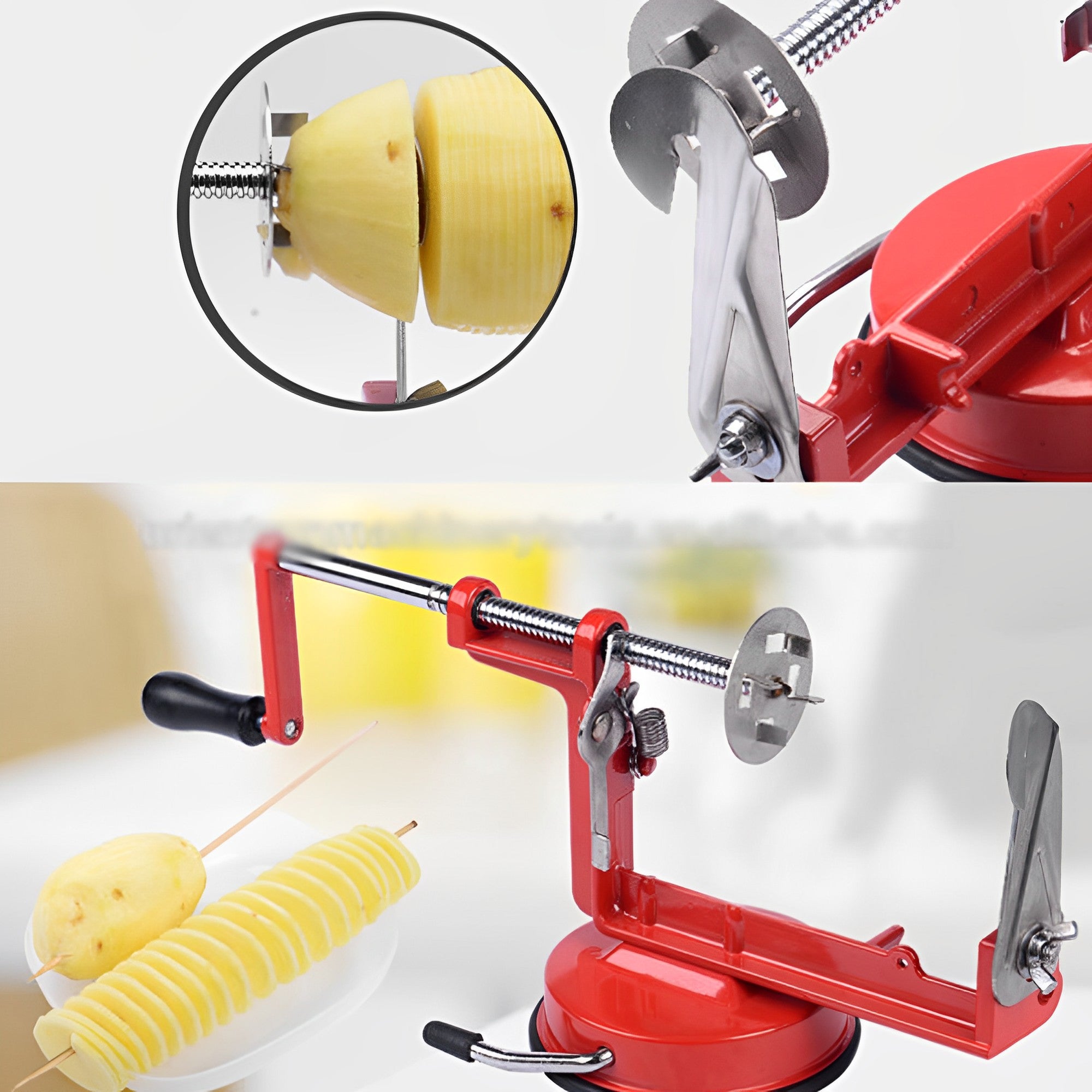 High-Quality Stainless Steel Spiral Potato Slicer – Non-Slip Design for Tornado Potatoes