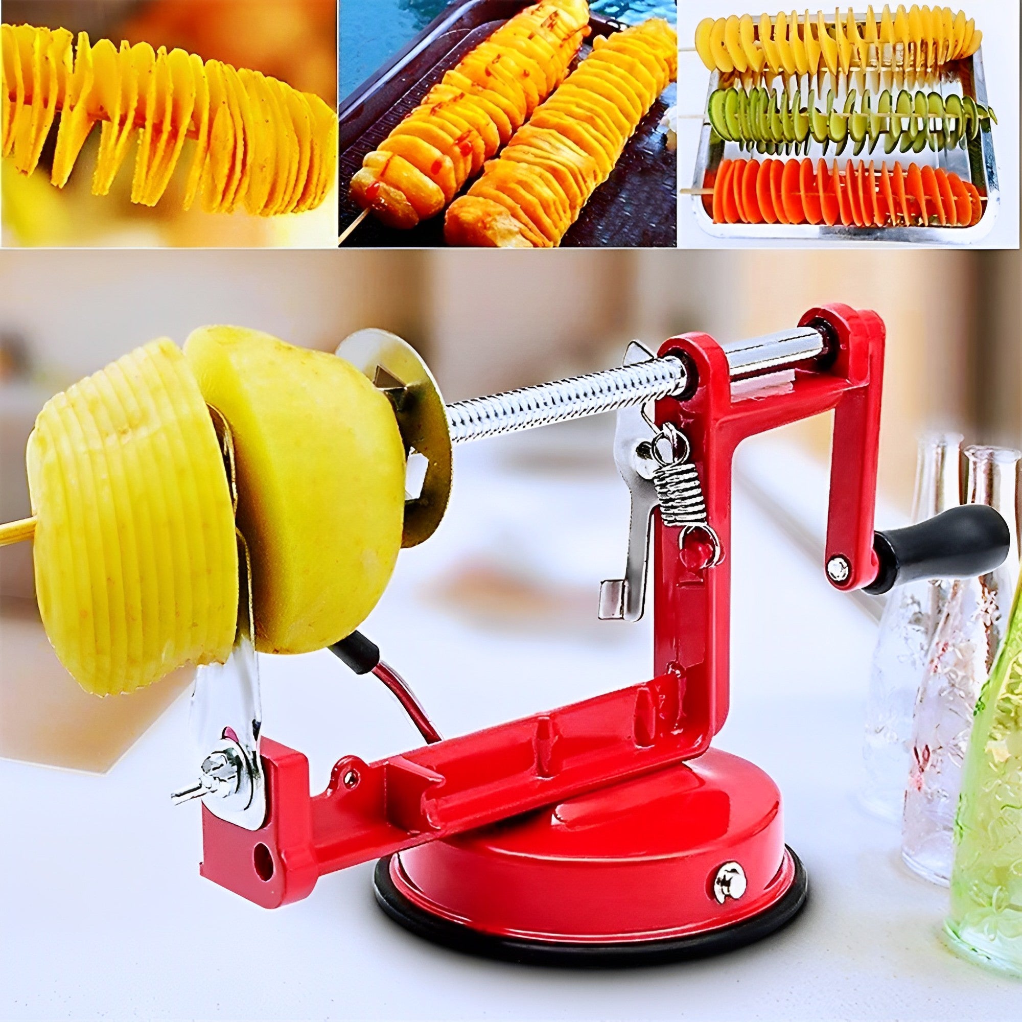 High-Quality Stainless Steel Spiral Potato Slicer – Non-Slip Design for Tornado Potatoes